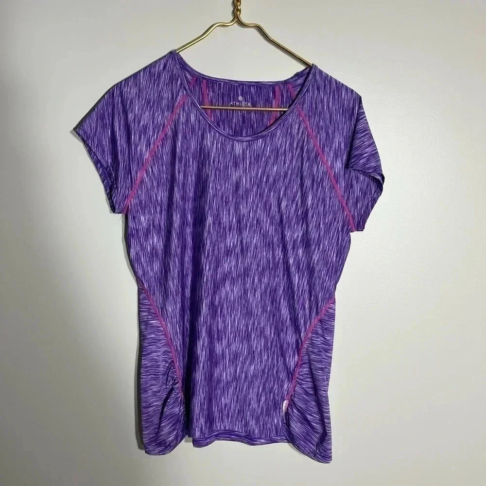 Athleta Purple Space Dye‎ Athletic Top Size L